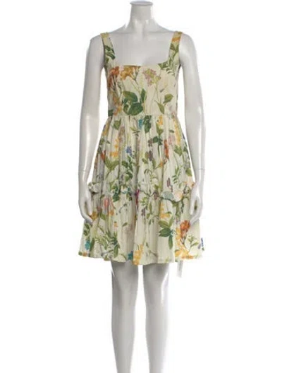 Pre-owned Cara Cara Floral Print Mini Dress In White