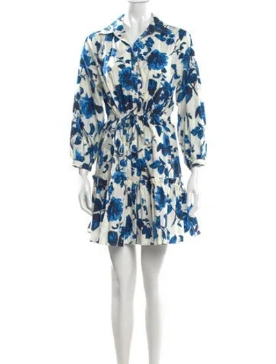 Pre-owned Cara Cara Floral Print Mini Dress In White
