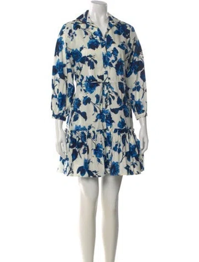 Pre-owned Cara Cara Floral Print Mini Dress In White