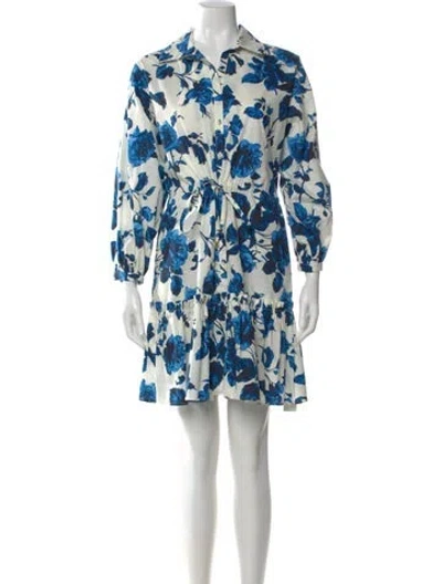 Pre-owned Cara Cara Floral Print Mini Dress In White