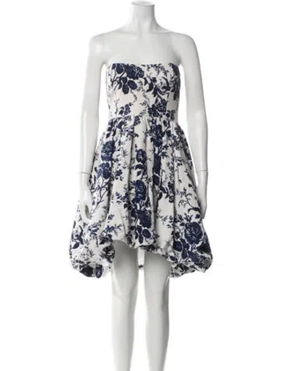 Pre-owned Cara Cara Floral Print Mini Dress In White