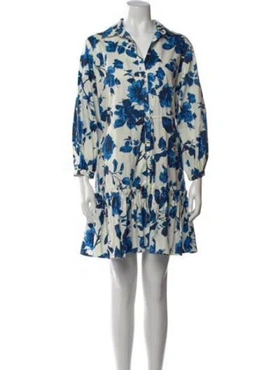 Pre-owned Cara Cara Floral Print Mini Dress In White