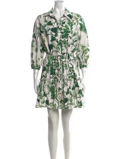 Pre-owned Cara Cara Floral Print Mini Dress In White