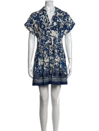Pre-owned Cara Cara Floral Print Mini Dress In White