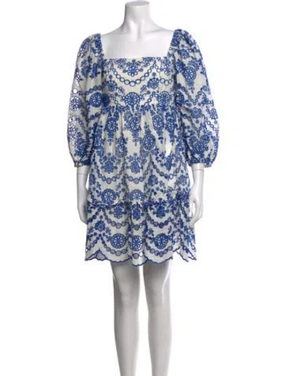 Pre-owned Cara Cara Floral Print Mini Dress In White