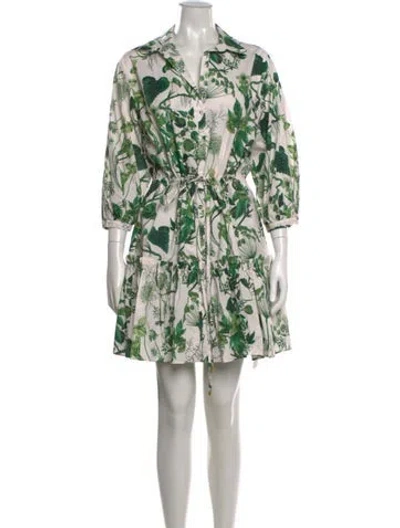 Pre-owned Cara Cara Floral Print Mini Dress In White