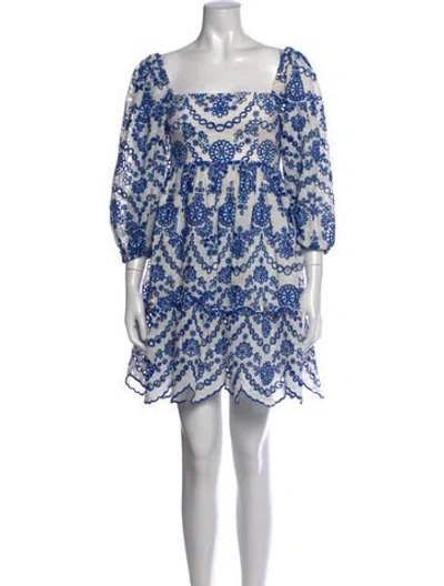 Pre-owned Cara Cara Floral Print Mini Dress In White
