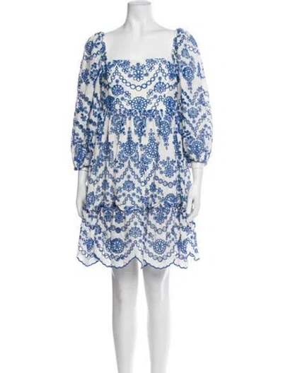Pre-owned Cara Cara Floral Print Mini Dress In White