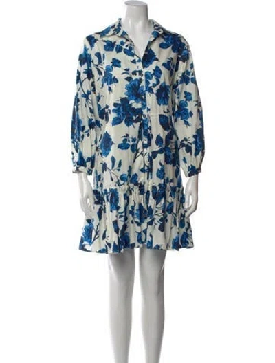 Pre-owned Cara Cara Floral Print Mini Dress In White
