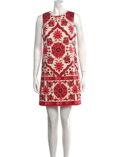 Pre-owned Cara Cara Floral Print Mini Dress In White