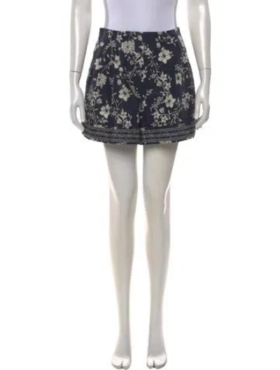 Pre-owned Cara Cara Floral Print Mini Shorts In Blue
