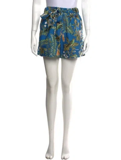 Pre-owned Cara Cara Floral Print Mini Shorts In Blue