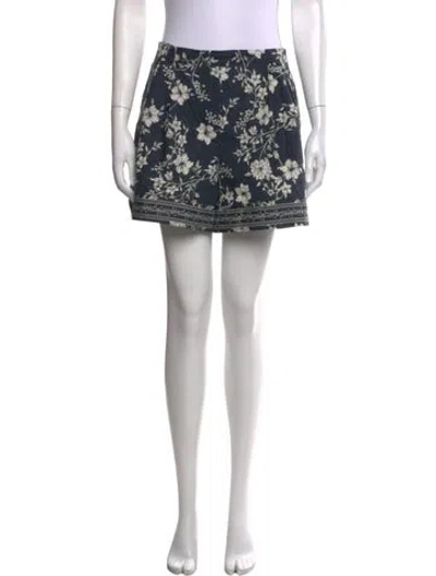 Pre-owned Cara Cara Floral Print Mini Shorts In Blue