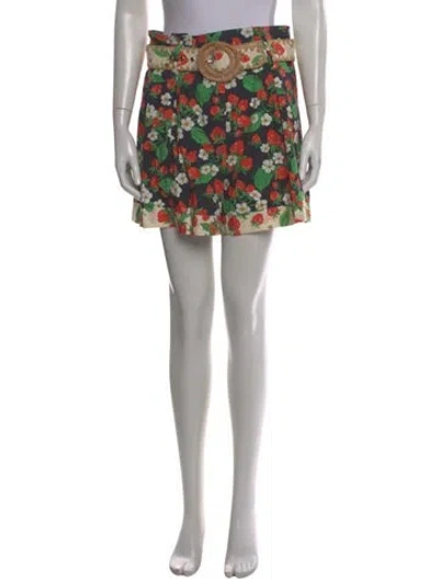 Pre-owned Cara Cara Floral Print Mini Shorts In Neutral