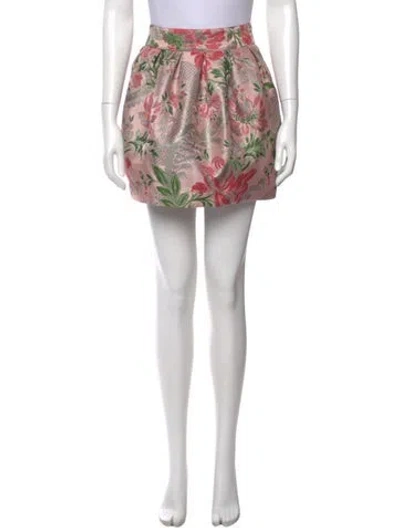 Pre-owned Cara Cara Floral Print Mini Skirt In Black