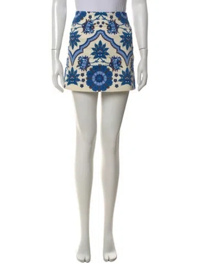 Pre-owned Cara Cara Floral Print Mini Skirt In Black