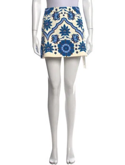 Pre-owned Cara Cara Floral Print Mini Skirt In Black
