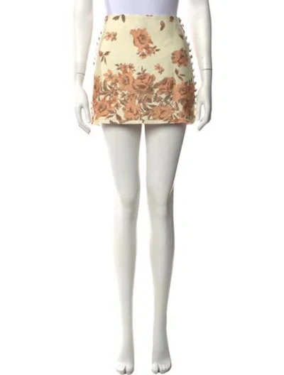 Pre-owned Cara Cara Floral Print Mini Skirt In Blue