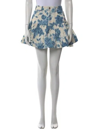 Pre-owned Cara Cara Floral Print Mini Skirt In Neutral