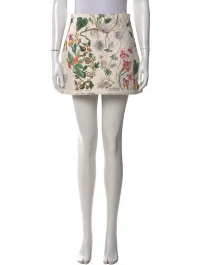 Pre-owned Cara Cara Floral Print Mini Skirt In Neutral