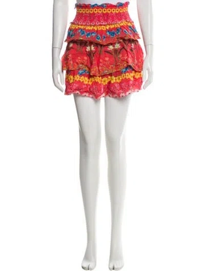 Pre-owned Cara Cara Floral Print Mini Skirt In Pink