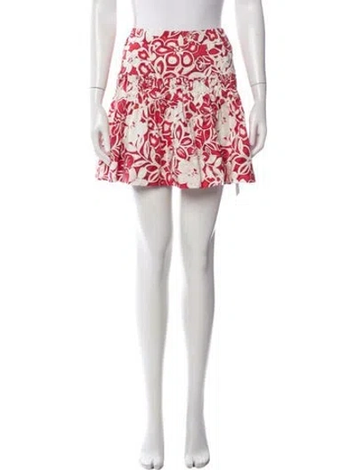 Pre-owned Cara Cara Floral Print Mini Skirt In Pink