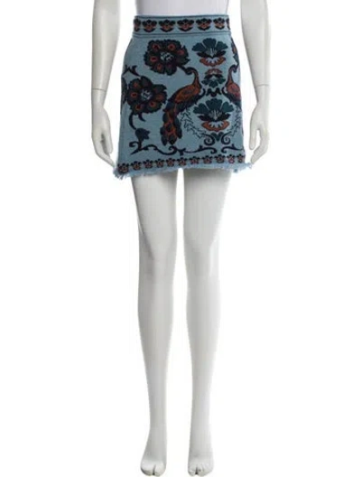 Pre-owned Cara Cara Floral Print Mini Skirt W/ Tags In Blue