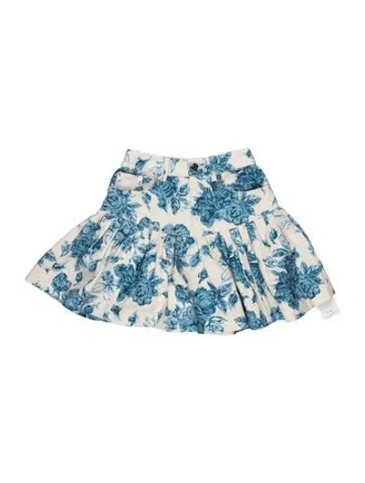 Pre-owned Cara Cara Floral Print Mini Skirt W/ Tags In Blue