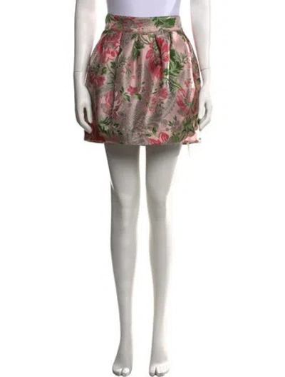 Pre-owned Cara Cara Floral Print Mini Skirt W/ Tags In Blue