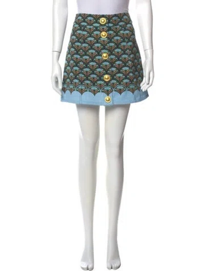 Pre-owned Cara Cara Floral Print Mini Skirt W/ Tags In Multi