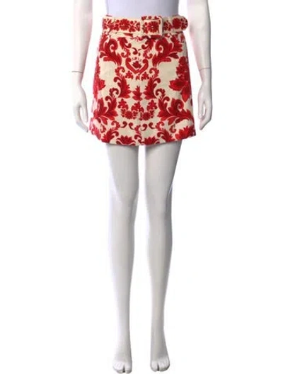 Pre-owned Cara Cara Floral Print Mini Skirt In White