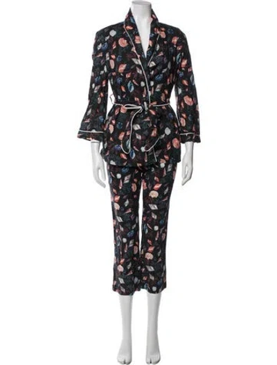 Pre-owned Cara Cara Floral Print Pant Set In Multi