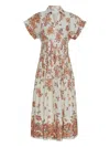 Cara Cara Nash Midi Dress Farfella Border Egret In Orange