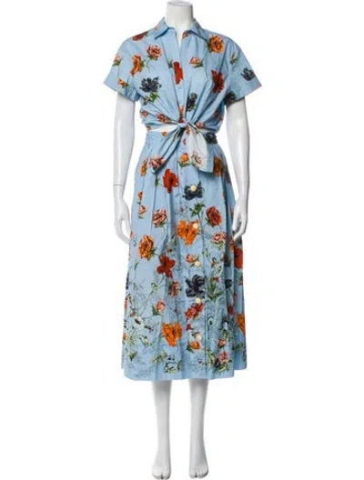 Pre-owned Cara Cara Floral Print Skirt Set In Blue