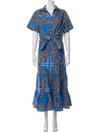 Pre-owned Cara Cara Floral Print Skirt Set In Blue