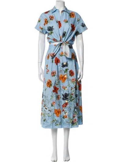 Pre-owned Cara Cara Floral Print Skirt Set In Blue