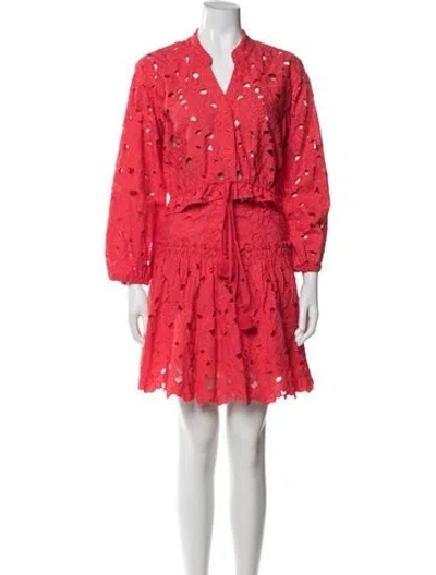 Pre-owned Cara Cara Floral Print Skirt Set In Red