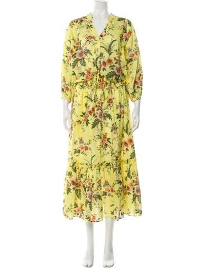 Pre-owned Cara Cara Floral Print Skirt Set In Yellow