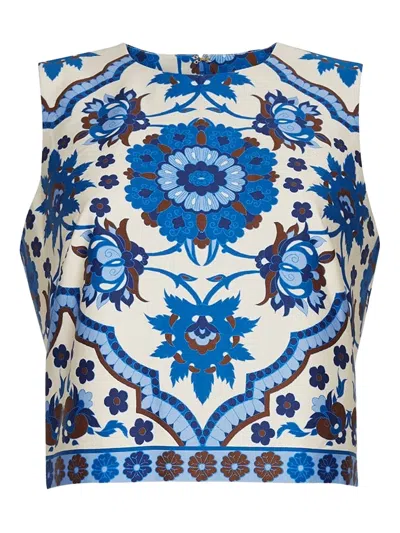 Cara Cara Floral-print Sleeveless Top In White