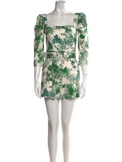 Pre-owned Cara Cara Floral Print Square Neckline Romper In Multi