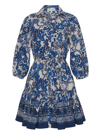 Cara Cara Floral-print Tiered Dress In Blue