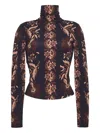 Cara Cara Floral-print Turtleneck Top In Multi