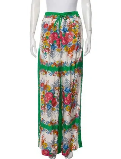 Pre-owned Cara Cara Floral Print Wide Leg Pants In Multi
