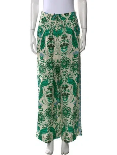 Pre-owned Cara Cara Floral Print Wide Leg Pants In Neutral