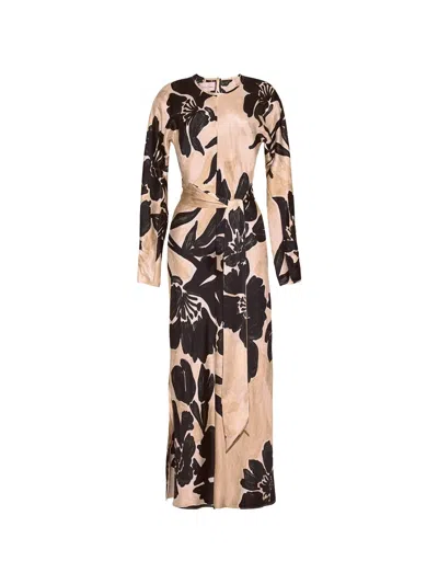 Cara Cara Floral-print Belted Maxi Dress In Multi