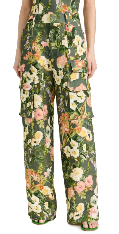 Cara Cara Ginny Trousers Olive Kingston Floral