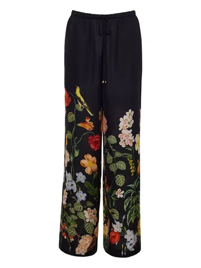 Cara Cara Girona Floral-print Trousers In Black