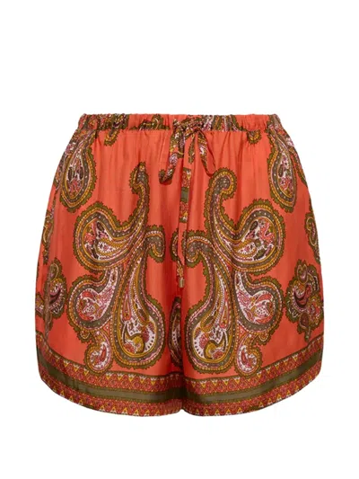 Cara Cara Girona Paisley-print Shorts In Orange