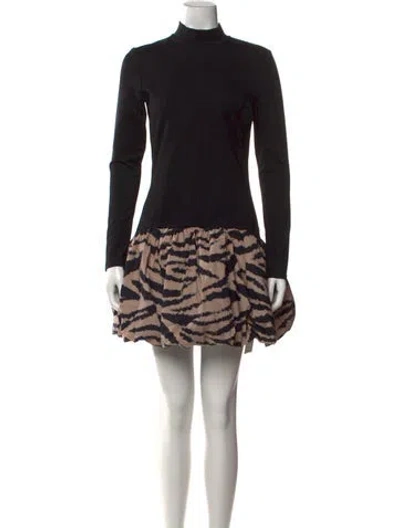 Pre-owned Cara Cara Graphic Print Mini Dress In Black