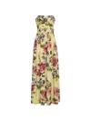 Cara Cara Greenfield Belted Floral-pirint Gown In Brown